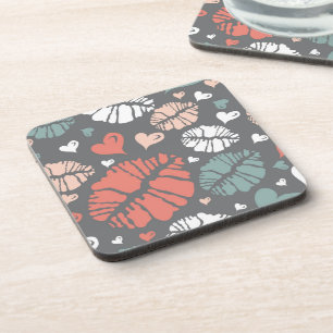 Dessous-de-verre Copie de baiser et motif de coeur
