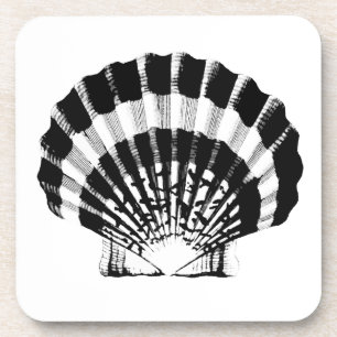 Dessous-de-verre Coquillage - noir et blanc
