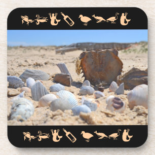 Dessous-de-verre Coquillages sur la plage par Shirley Taylor