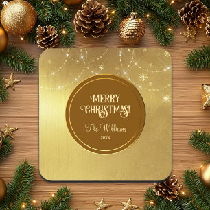 Dessous-de-verre Cordes d'or Snowflakes Gold Metallic