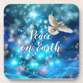 Dessous-de-verre Correspondance Blue Dove Peace Christmas cork dur