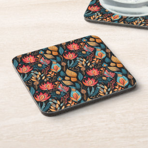 Dessous-de-verre Cosy Automne Floral Print Digital Folk Art