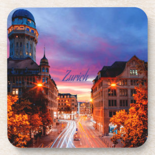 Dessous-de-verre Coucher de soleil suisse de Zurich