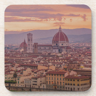 Dessous-de-verre Coucher de soleil sur Florence, Italie