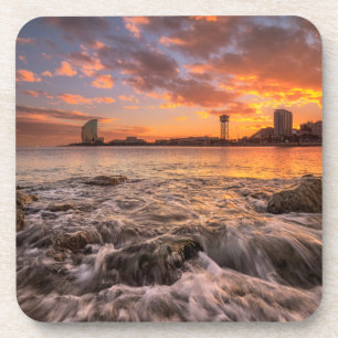 Dessous-de-verre Coucher du soleil à Barcelone