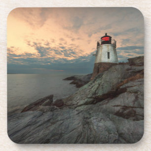 Dessous-de-verre Coucher du soleil au phare de colline de château