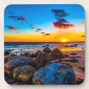 Dessous-de-verre Coucher du soleil en mer