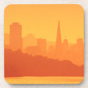 Dessous-de-verre Coucher du soleil lumineux de San Francisco