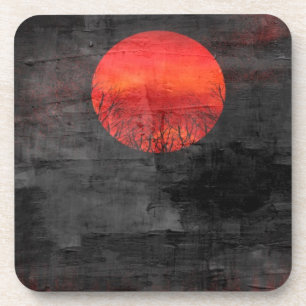 Dessous-de-verre Coucher du soleil   Peinture Abstraite 9