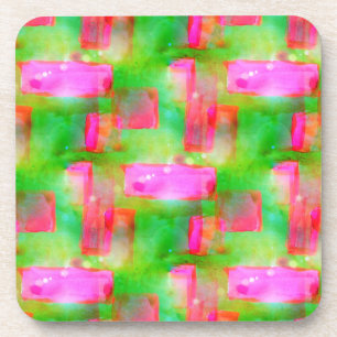 Dessous-de-verre Couleur abstraite peinte en jaune, rose