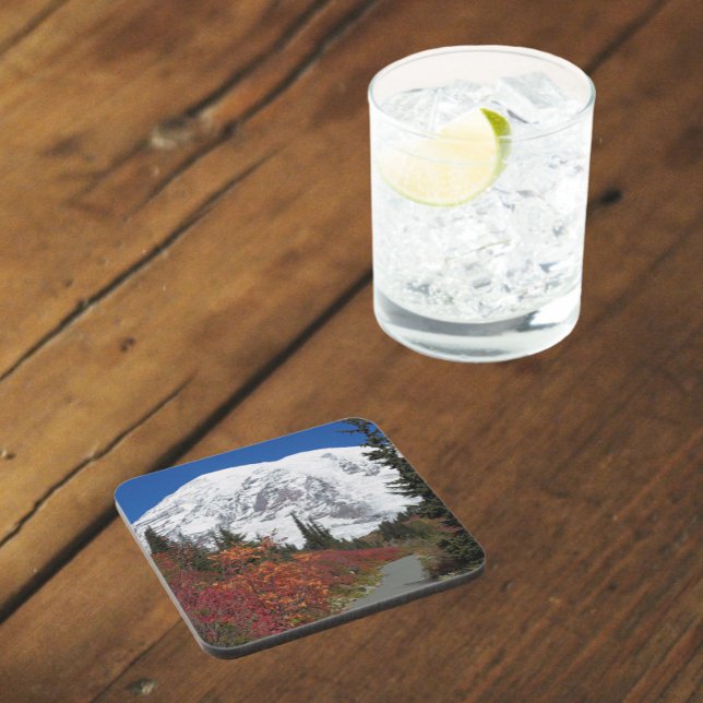 Dessous-de-verre Couleur d'automne du sentier Mount Rainier Randonn (In Situ)