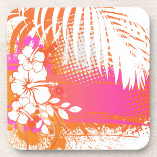 Dessous-de-verre Couleur de fond DIY de l'hibiscus PixDezines