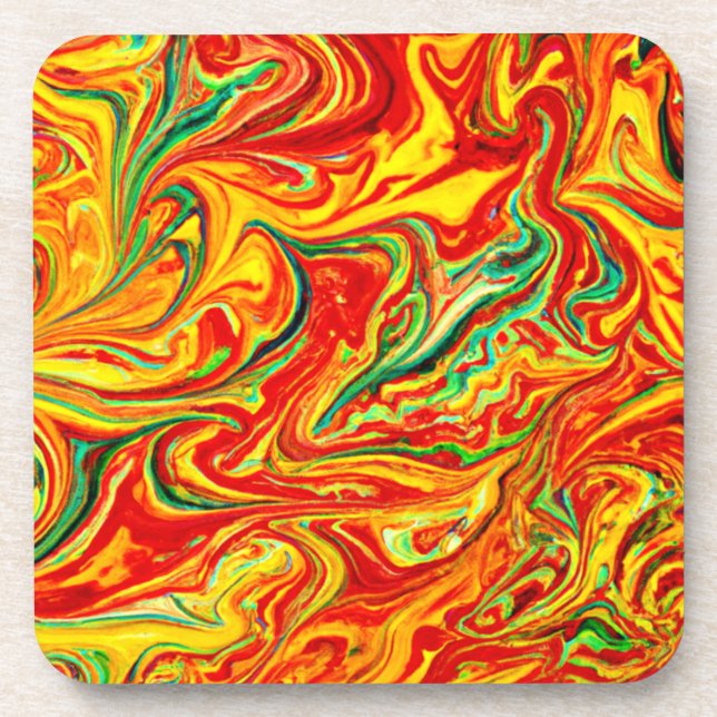 Dessous-de-verre Couleurs Chaudes Peinture Motif. Commandez dès mai (Devant)