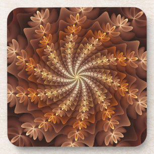 Dessous-de-verre Couleurs chaudes, Trippy Moderne Motif d'art fract