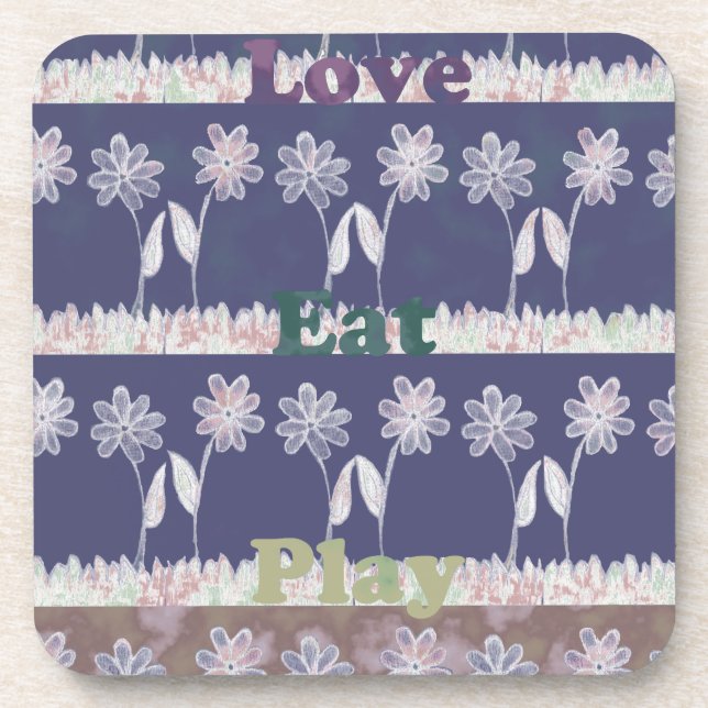 Dessous-de-verre Couleurs du Baby shower bleu amour (Devant)