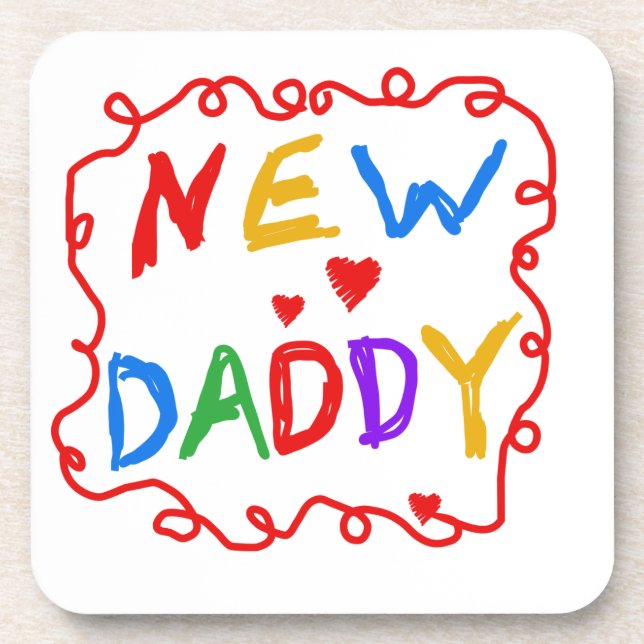 Dessous-de-verre Couleurs primaires Nouveaux cadeaux papa (Devant)