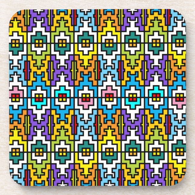 Dessous-de-verre Couleurs vives motif africain (Devant)