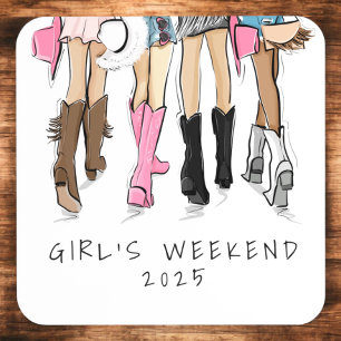 Dessous-de-verre Country Fashion Cowboy Boots Girl's Weekend Custom