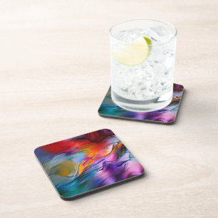 Dessous-de-verre "Courants chromatiques" Abstrait contemporain