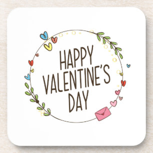 Dessous-de-verre Courbe Heureuse Sainte-Valentin simple DESSOUS D