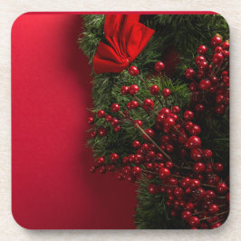 Dessous-de-verre couronne de noël avec baies rouges