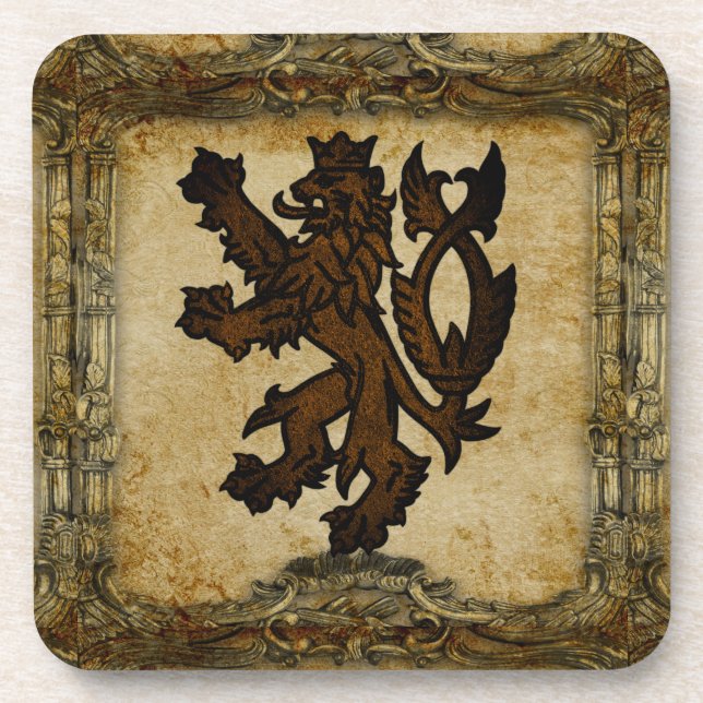 Dessous-de-verre Coutume effrénée héraldique de lion (Devant)