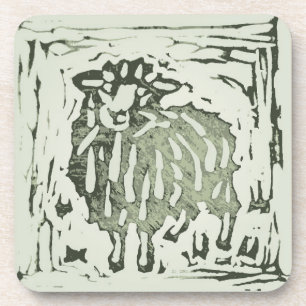 Dessous-de-verre Couverture d'âne de mouton d'impression de bloc -