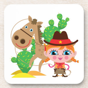 Dessous-de-verre Cow-girl et cheval
