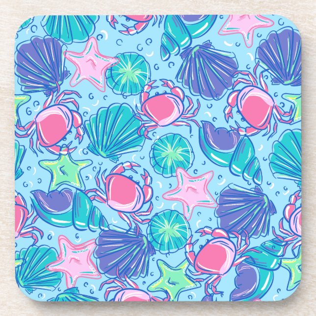 Dessous-de-verre Crabe des coquillages de Preppy Beach (Devant)