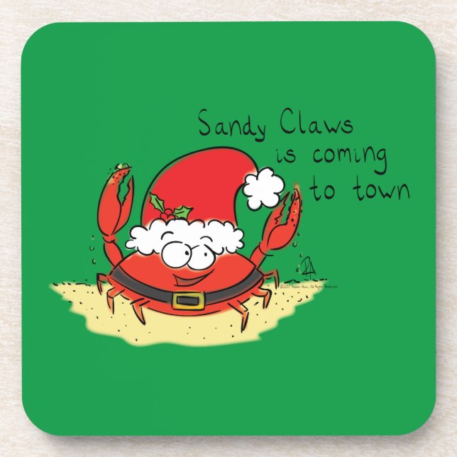 Dessous-de-verre Crabe Noël Tropical Funny (Devant)