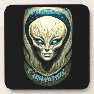 Dessous-de-verre Crâne Alien Tête Thunder_Cove