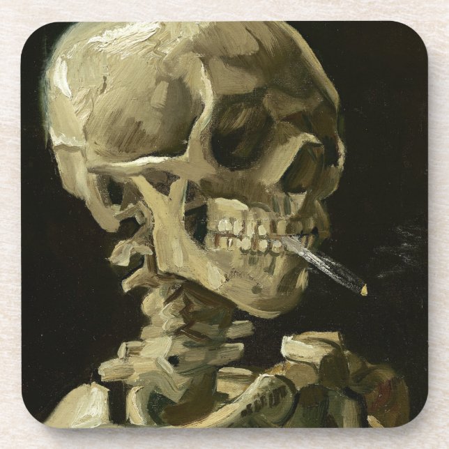 Dessous-de-verre Crâne avec cigarette par Van Gogh (Devant)