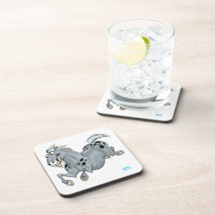 Dessous-de-verre Crazy Cartoon Horse Coasters Set