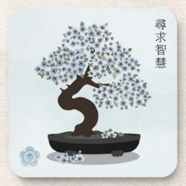 Dessous-de-verre Création graphique de bonsaï fleuri asiatique