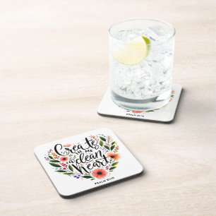 Dessous-de-verre Crée en Moi un cœur pur floral