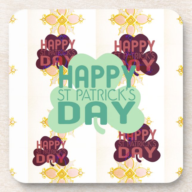 Dessous-de-verre Créez votre propre belle Saint Patrick Joyeux (Devant)