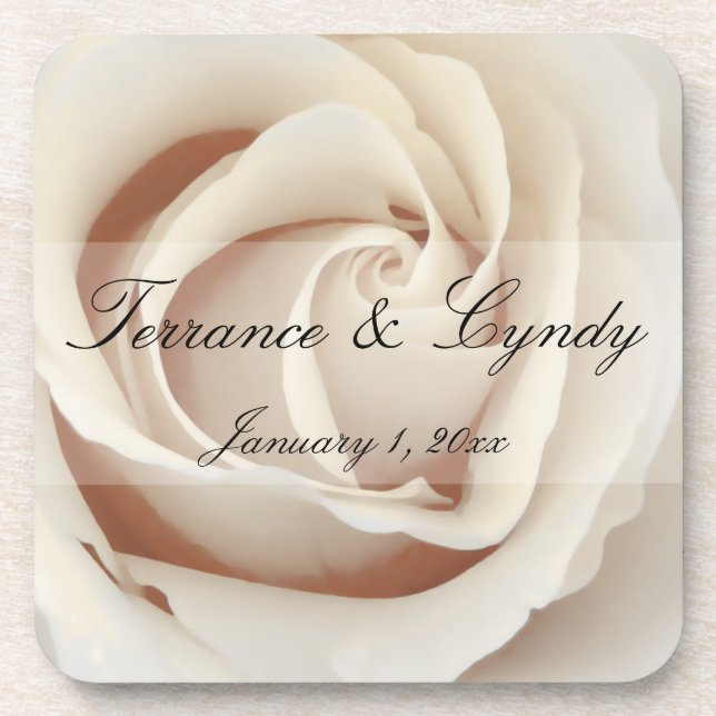 Dessous-de-verre Crème de glace Rose blanche (Devant)