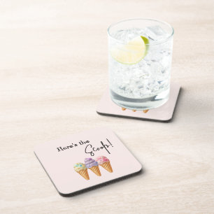 Dessous-de-verre Crème glacée douce été ici Baby shower Scoop