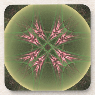 Dessous-de-verre Cristaux rose cool en orbe verte