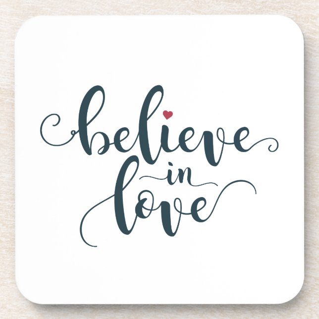 Dessous-de-verre Croire en amour Valentine Calligraphie | DESSOUS D (Devant)