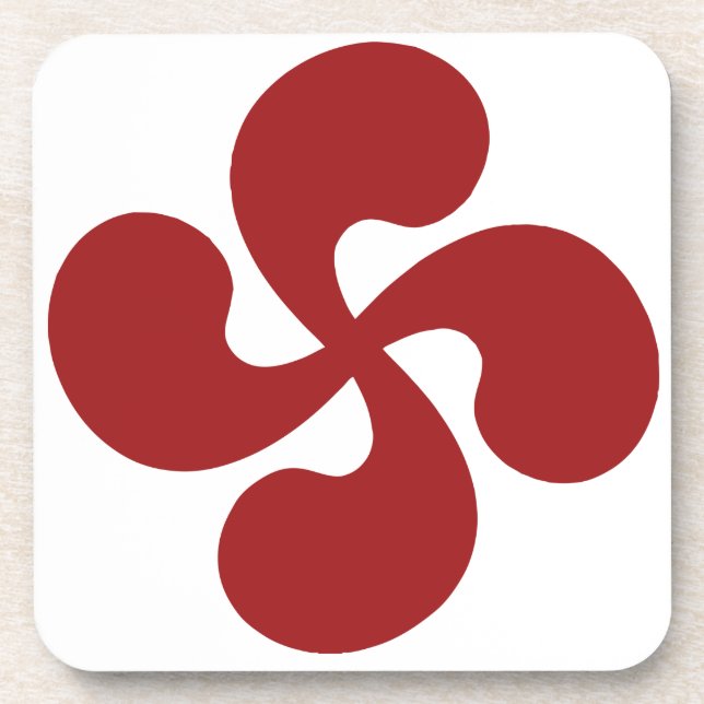 Dessous-de-verre Croix Basque Rouge Lauburu (Devant)