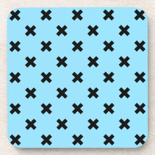 Dessous-de-verre Croix noire sur le bleu bébé