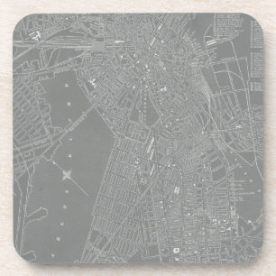 Dessous-de-verre Croquis de carte de ville de Boston