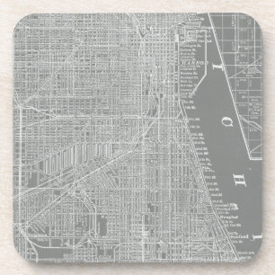 Dessous-de-verre Croquis de carte de ville de Chicago