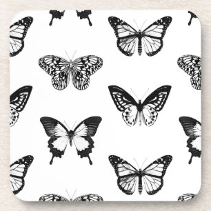 Dessous-de-verre Croquis de papillon, noir et blanc