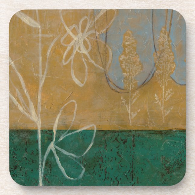 Dessous-de-verre Croquis floral avec Fleur sauvage et Plante (Devant)