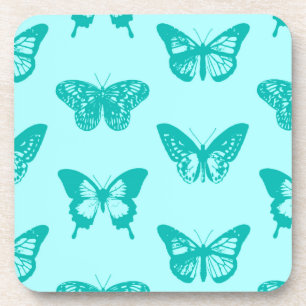 Dessous-de-verre Croquis papillon, aqua et turquoise