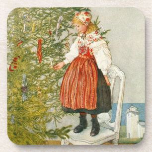 Dessous-de-verre Cru de confettis d'arbre de Noël de Carl Larsson
