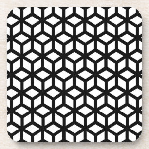 Dessous-de-verre Cube Noir Et Blanc Motif