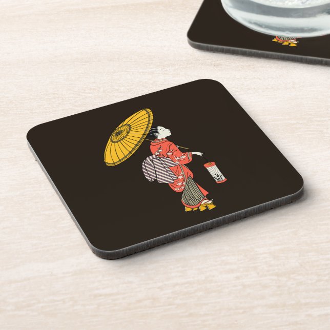 Dessous-de-verre Cuisinière de boisson asiatique pour femmes (Côté gauche)